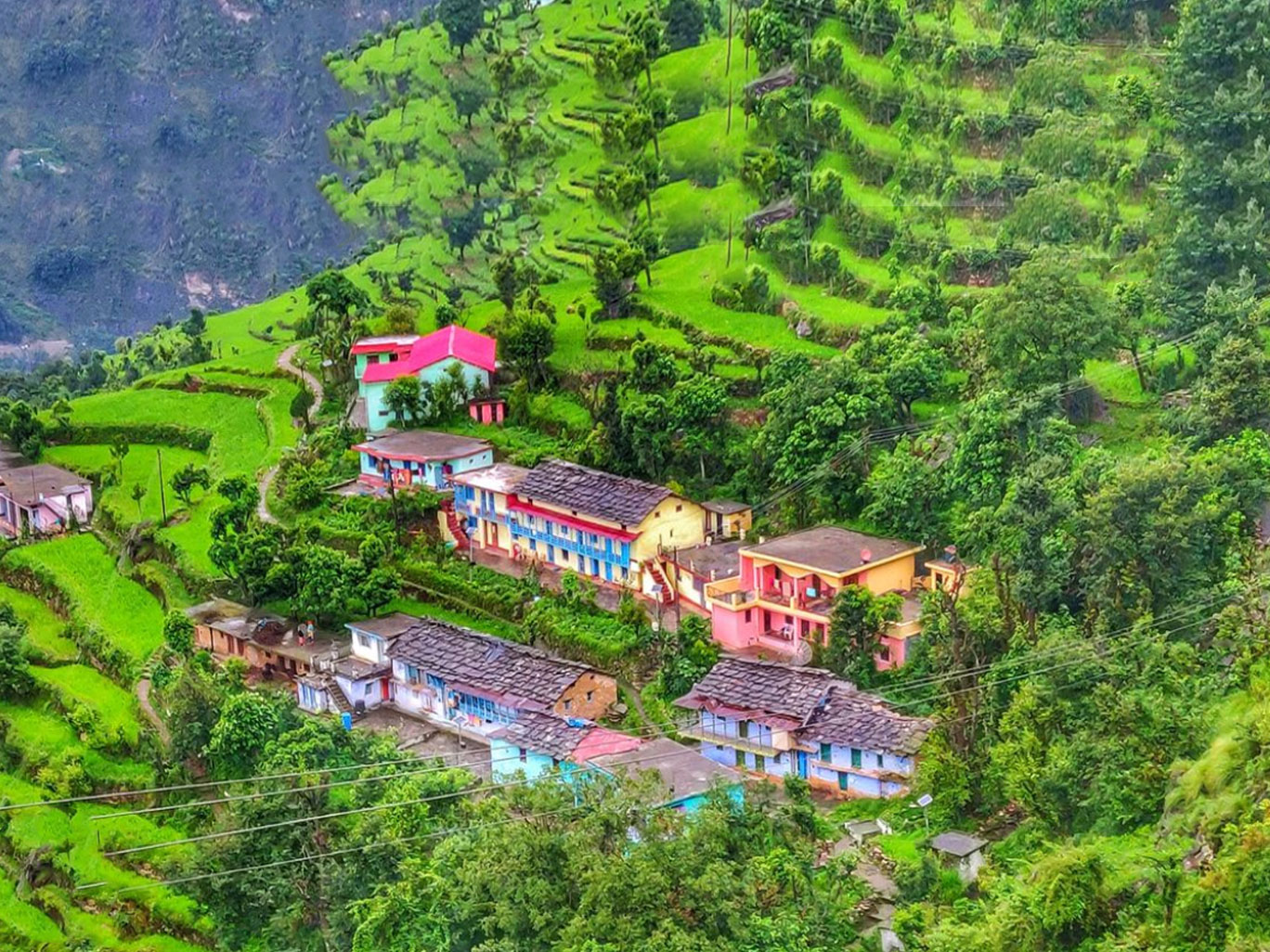 Bantoli Village on the Madhyamaheshwar trekking route in Rudraprayag, Uttarakhand