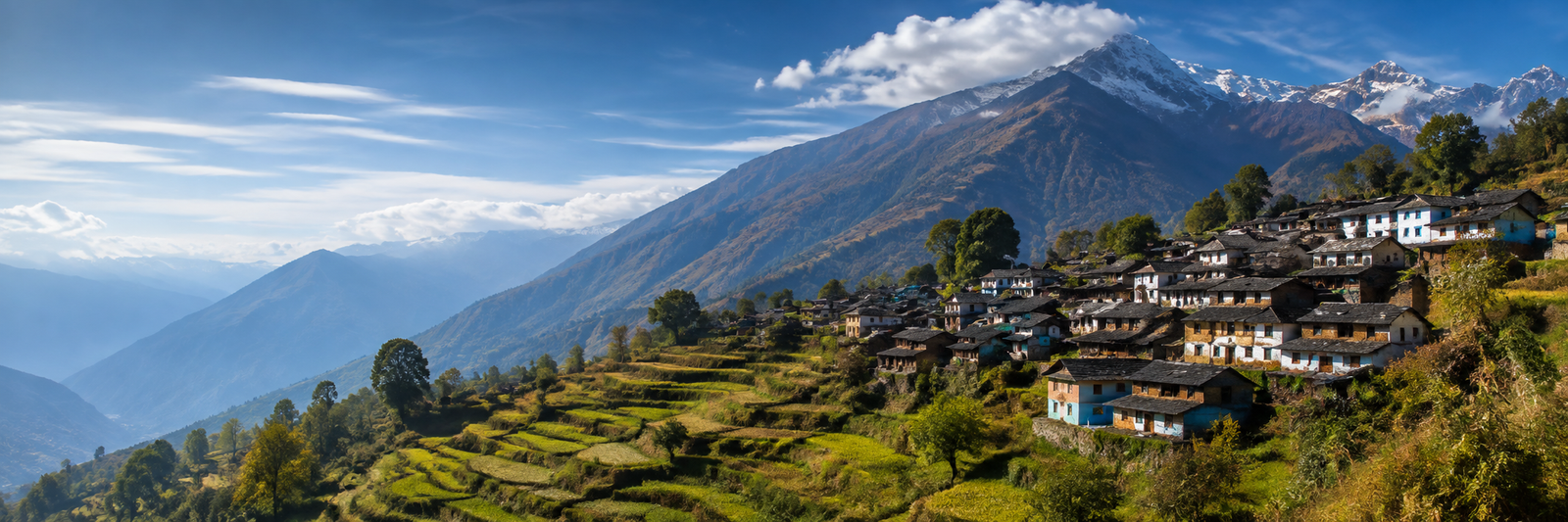Ransi Village in the Himalayan landscape of Rudraprayag, Uttarakhand